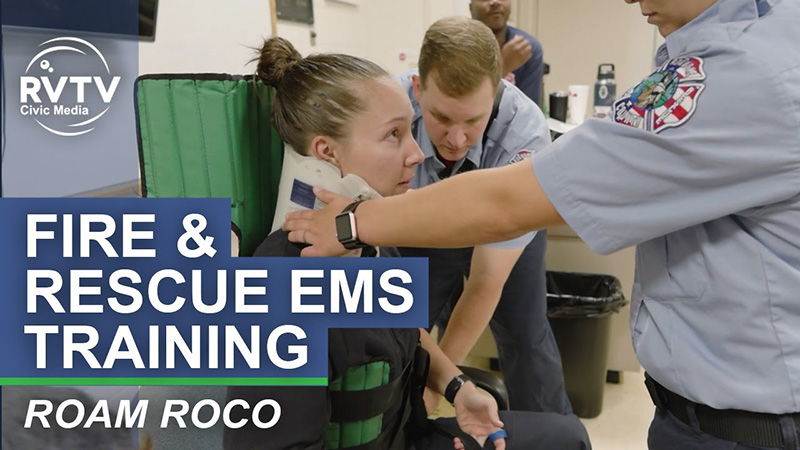 Video still from the Fire and Rescue video